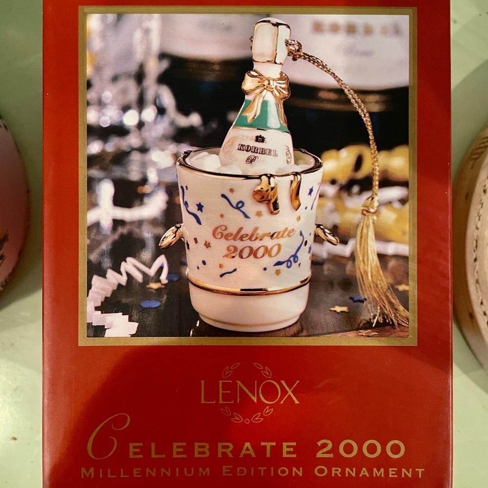 Lenox Special Millennium Edition Celebrate 2000 Ornament Korbel Champagne Bucket